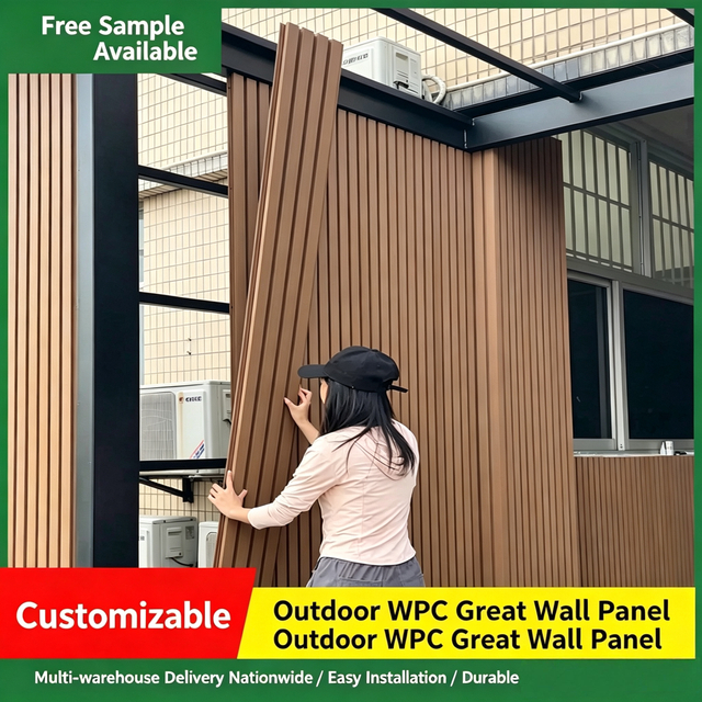 1. WPC Fluted Great Wall Panel, Wood Plastic Composite Wall Cladding, UV Resistant for Australian Outdoor & Indoor Use