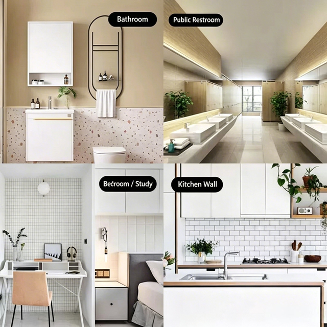SPC Stone Plastic Composite Wall Panel, 100% Waterproof Rigid Core Shower Wall Cladding, Scratch & Fire Resistant, Zero Formaldehyde for Bathroom & Kitchen Interior Decoration