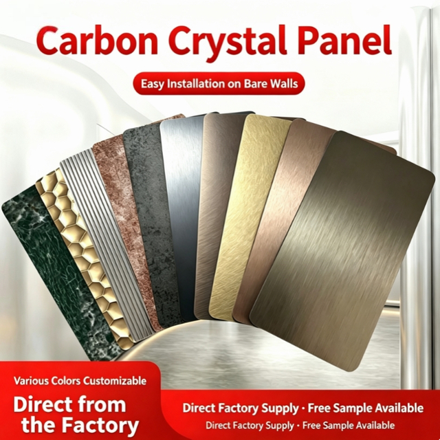 PET Mirror Carbon Crystal Wall Panel, High Gloss Bamboo Charcoal Composite Interior Decorative Wall Board for Residential & Commercial Renovation