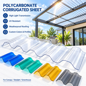 Corrugated Polycarbonate Roof Sheet | UV Protected PC Corrugated Panel for Patio, Greenhouse & Skylight